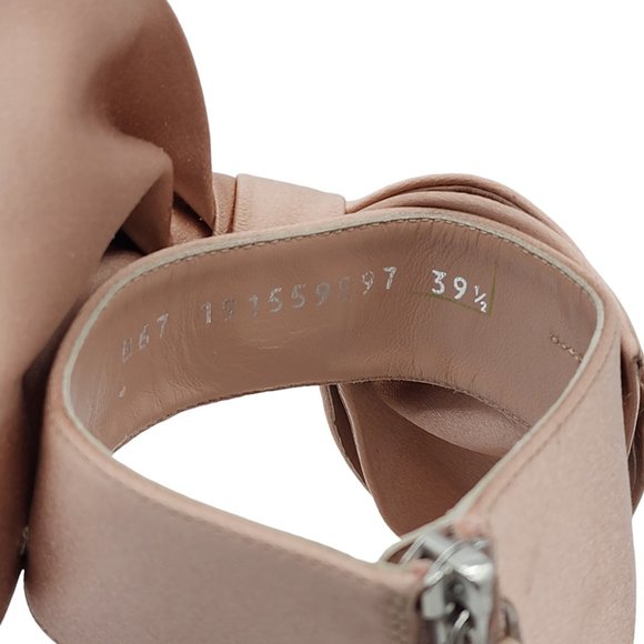 Alexander Mcqueen Pin Heel Nude Bow Sandals - Picture 14 of 14